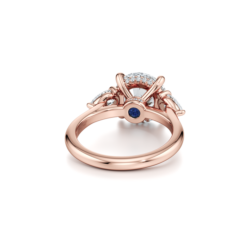 Chelsea Pear Three Stone Lab Diamond Engagement Ring image 14