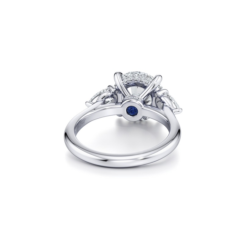Chelsea Pear Three Stone Lab Diamond Engagement Ring image 4