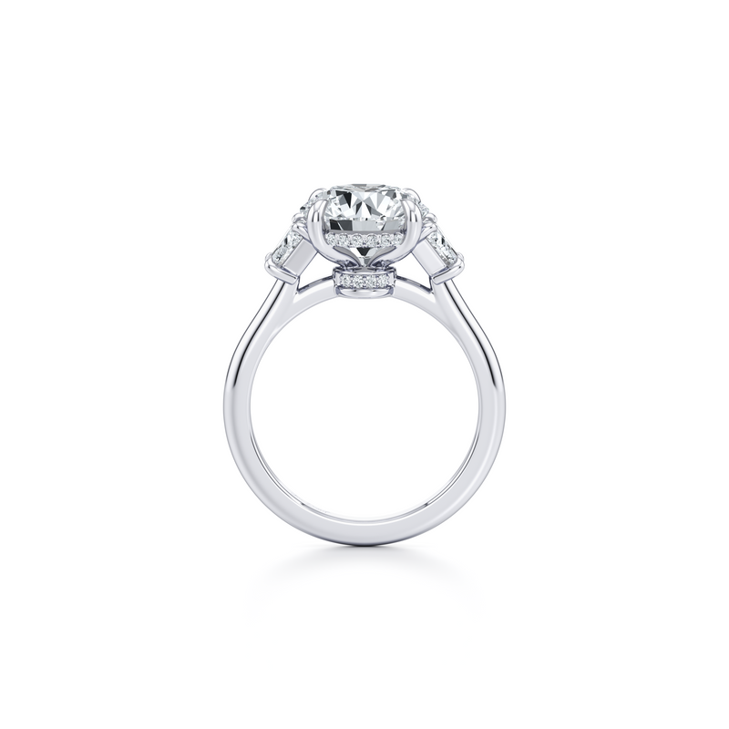 Chelsea Trapezoid Three Stone Lab Diamond Engagement Ring image 4