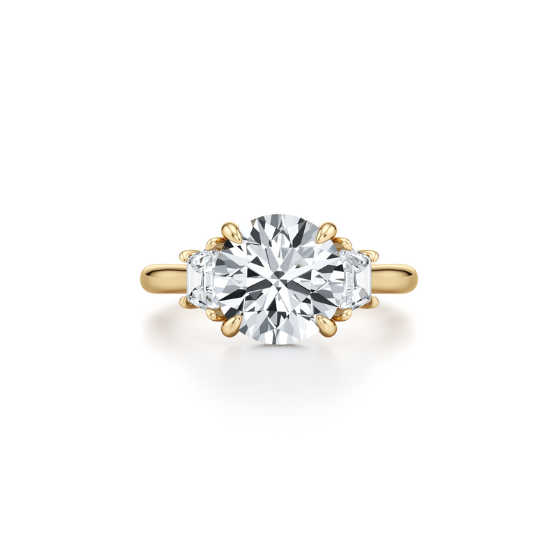 Chelsea Trapezoid Three Stone Lab Diamond Engagement Ring image 6