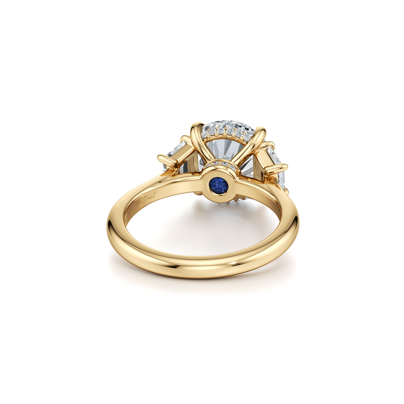 Chelsea Trapezoid Three Stone Lab Diamond Engagement Ring image 8