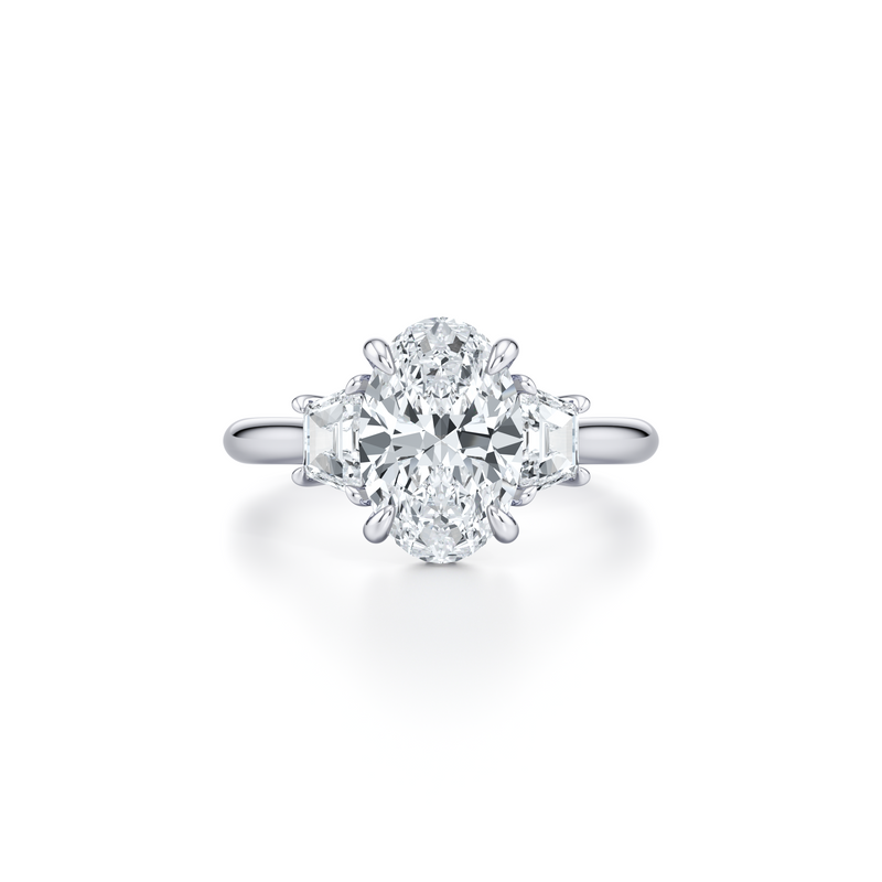 Chelsea Trapezoid Three Stone Lab Diamond Engagement Ring image 21