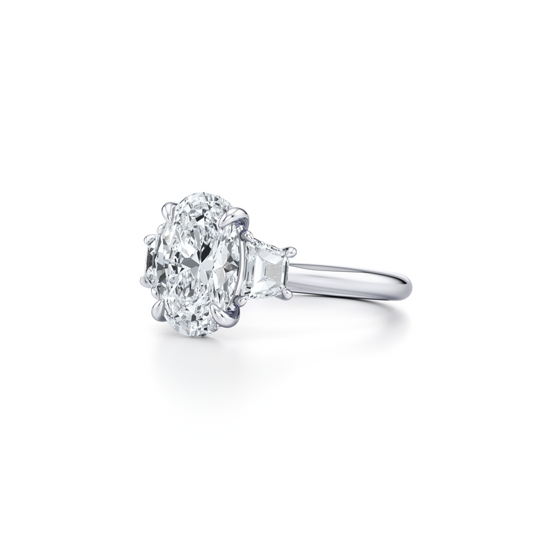 Chelsea Trapezoid Three Stone Lab Diamond Engagement Ring image 22