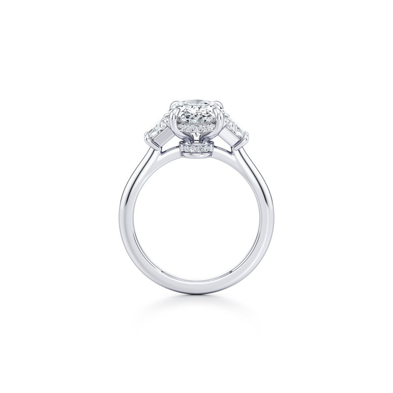 Chelsea Trapezoid Three Stone Lab Diamond Engagement Ring image 24