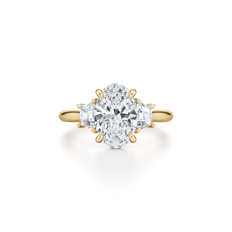 Chelsea Trapezoid Three Stone Lab Diamond Engagement Ring image 26