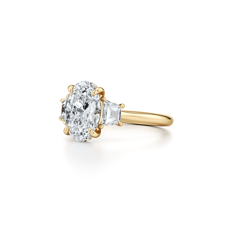 Chelsea Trapezoid Three Stone Lab Diamond Engagement Ring image 27