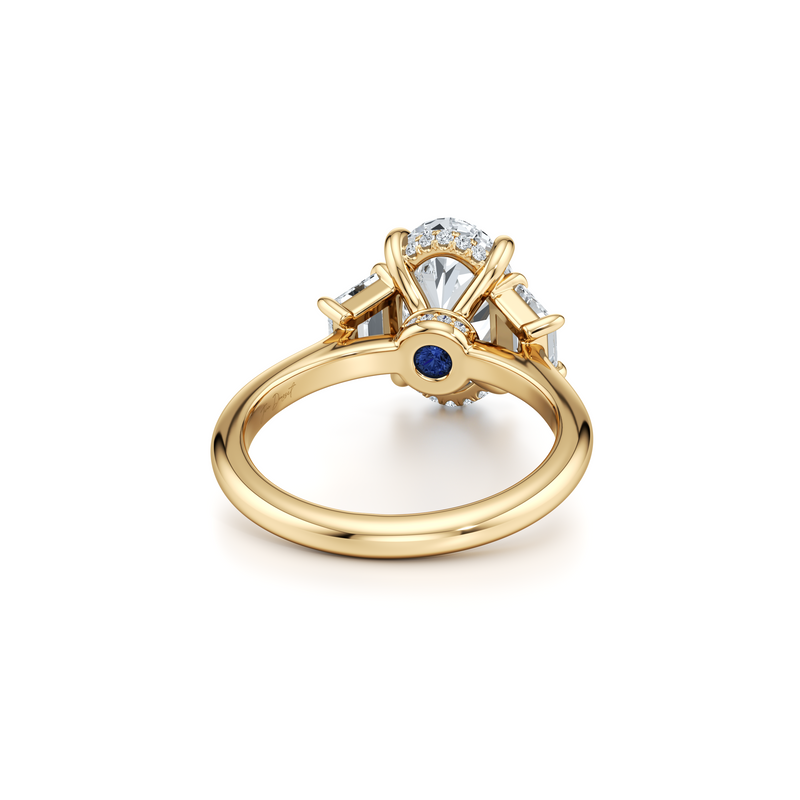 Chelsea Trapezoid Three Stone Lab Diamond Engagement Ring image 28