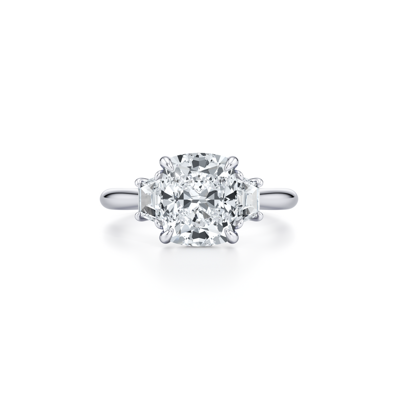 Chelsea Trapezoid Three Stone Lab Diamond Engagement Ring image 41
