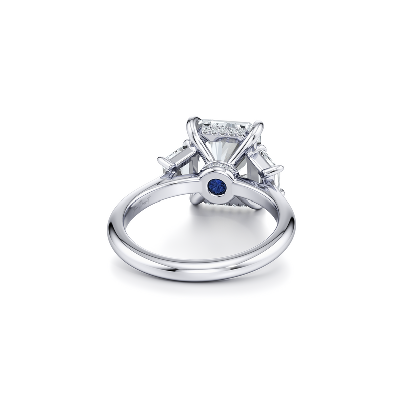 Chelsea Trapezoid Three Stone Lab Diamond Engagement Ring image 83