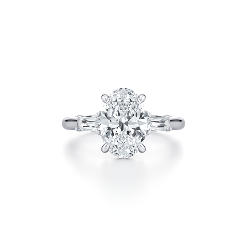 Chelsea Baguette Three Stone Lab Diamond Engagement Ring image 1