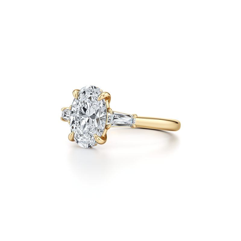 Chelsea Baguette Three Stone Lab Diamond Engagement Ring image 7