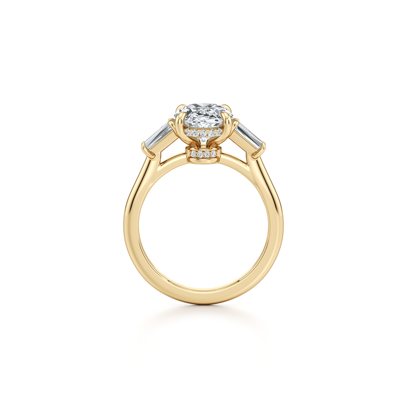 Chelsea Baguette Three Stone Lab Diamond Engagement Ring image 9