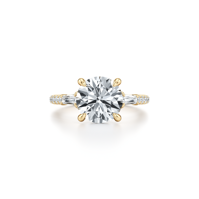 Chelsea Baguette Three Stone Lab Diamond Engagement Ring image 6