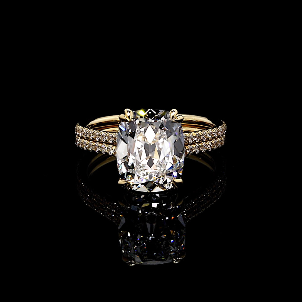 Elle Cushion Solitaire Lab Diamond Engagement Ring image 1