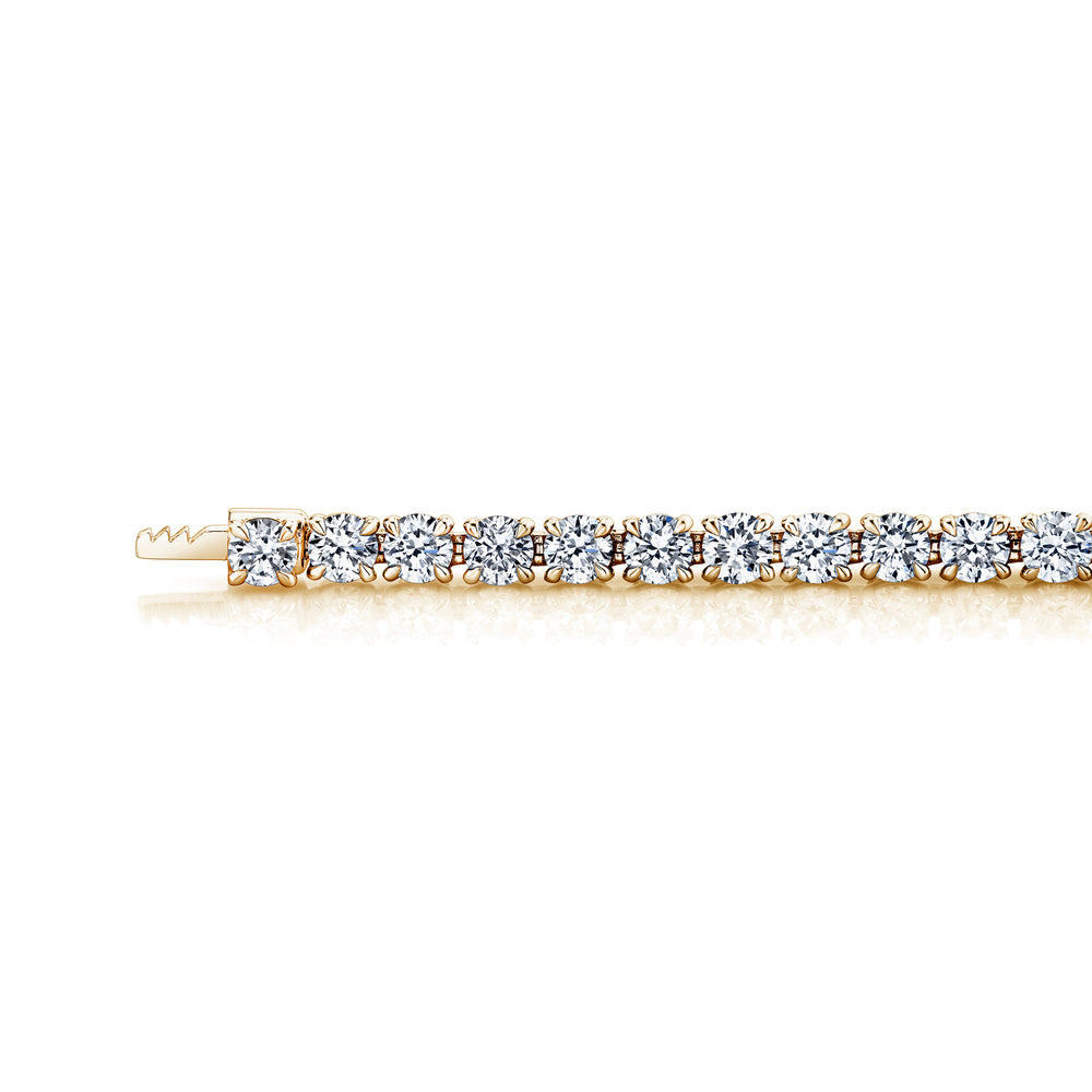 Olivia Round Brilliant Lab Diamond Tennis Necklace 18k Yellow Gold View