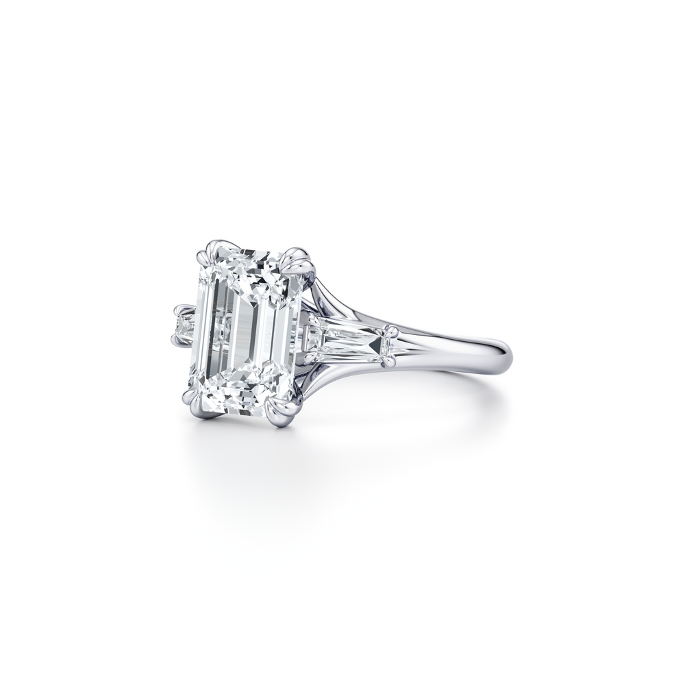 Jane Emerald Cut Three Stone Lab Diamond Engagement Ring image 2