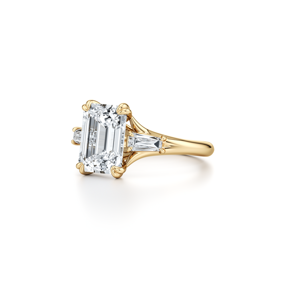 Jane Emerald Three Stone Engagement Ring image 2