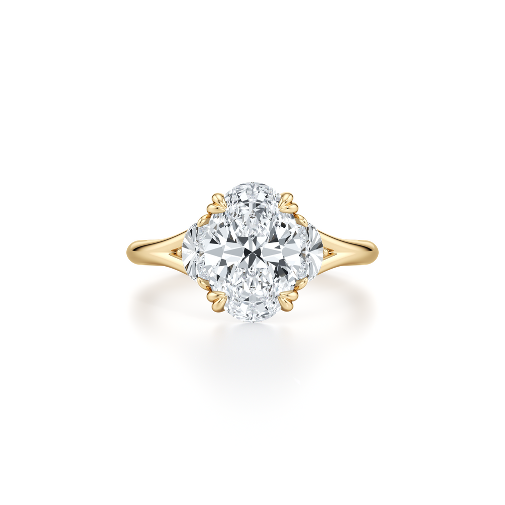 Jane Oval Three Stone Lab Diamond Engagement Ring image 1