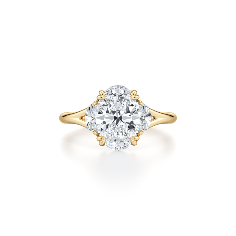 Jane Oval Three Stone Lab Diamond Engagement Ring image 1