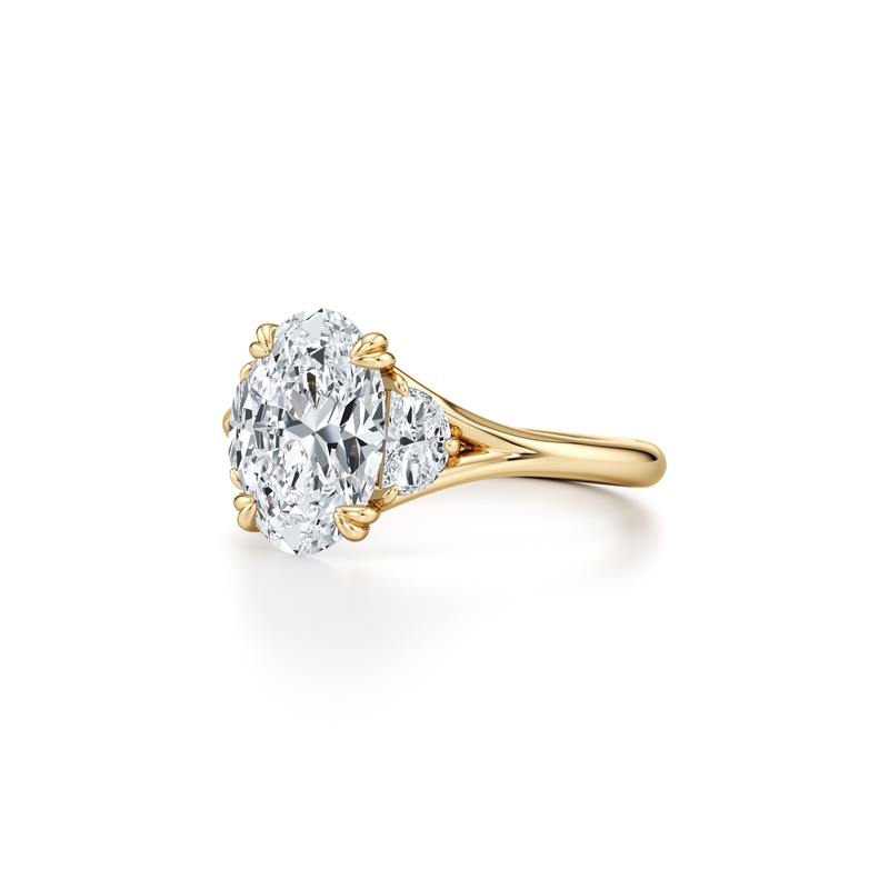 Jane Oval Cut Three Stone Lab Diamond Engagement Ring image 2