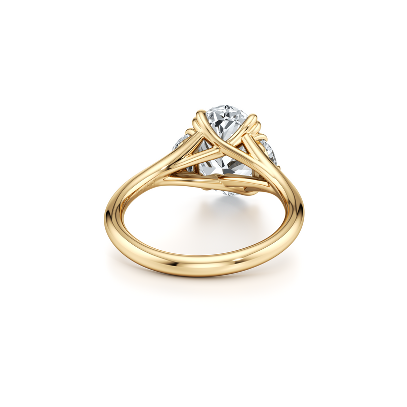 Jane Oval Cut Three Stone Lab Diamond Engagement Ring image 3