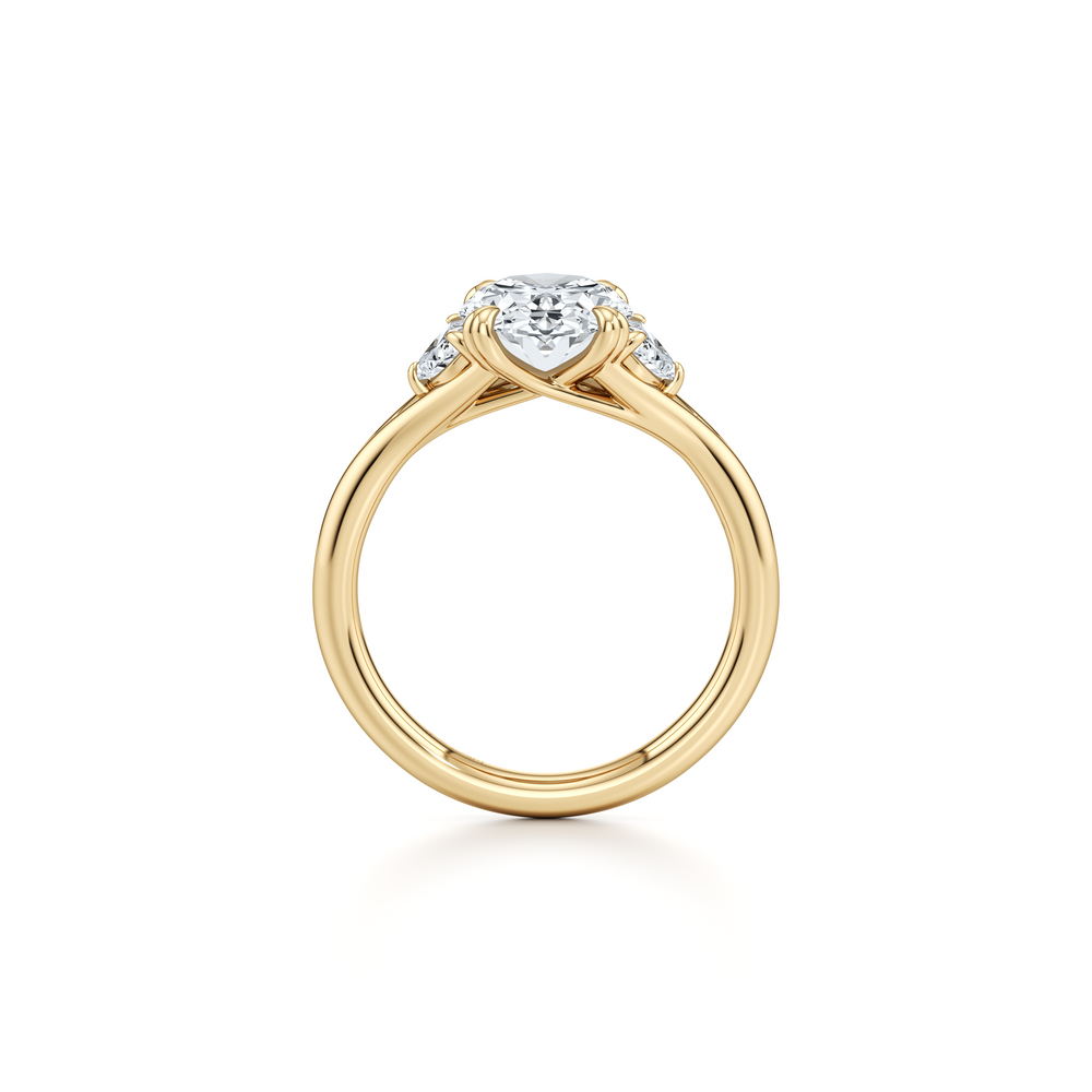 Jane Oval Three Stone Lab Diamond Engagement Ring image 4