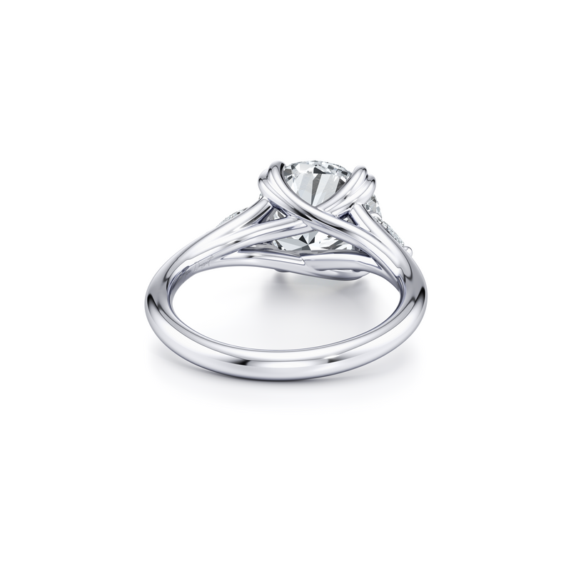 Jane Round Cut Pear Three Stone Lab Diamond Engagement Ring image 3