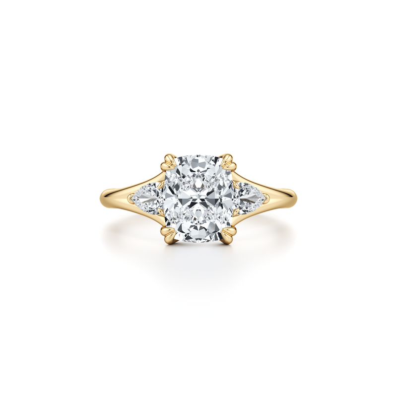 Jane Cushion Cut Three Stone Lab Diamond Engagement Ring image 1