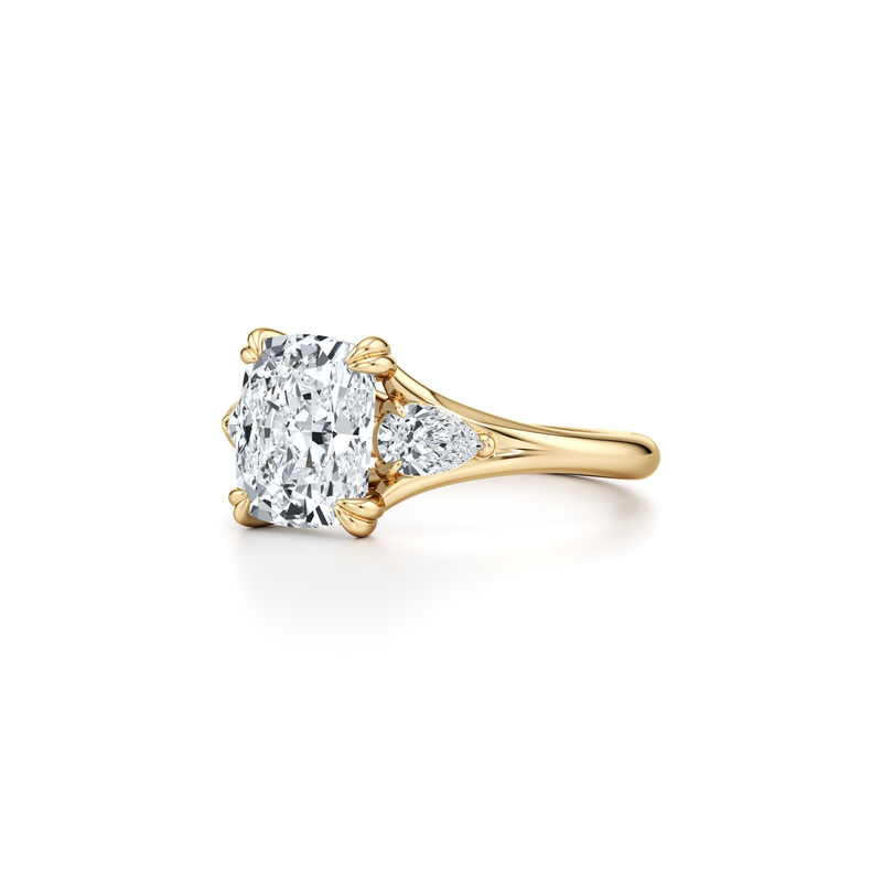 Jane Cushion Cut Three Stone Lab Diamond Engagement Ring image 3