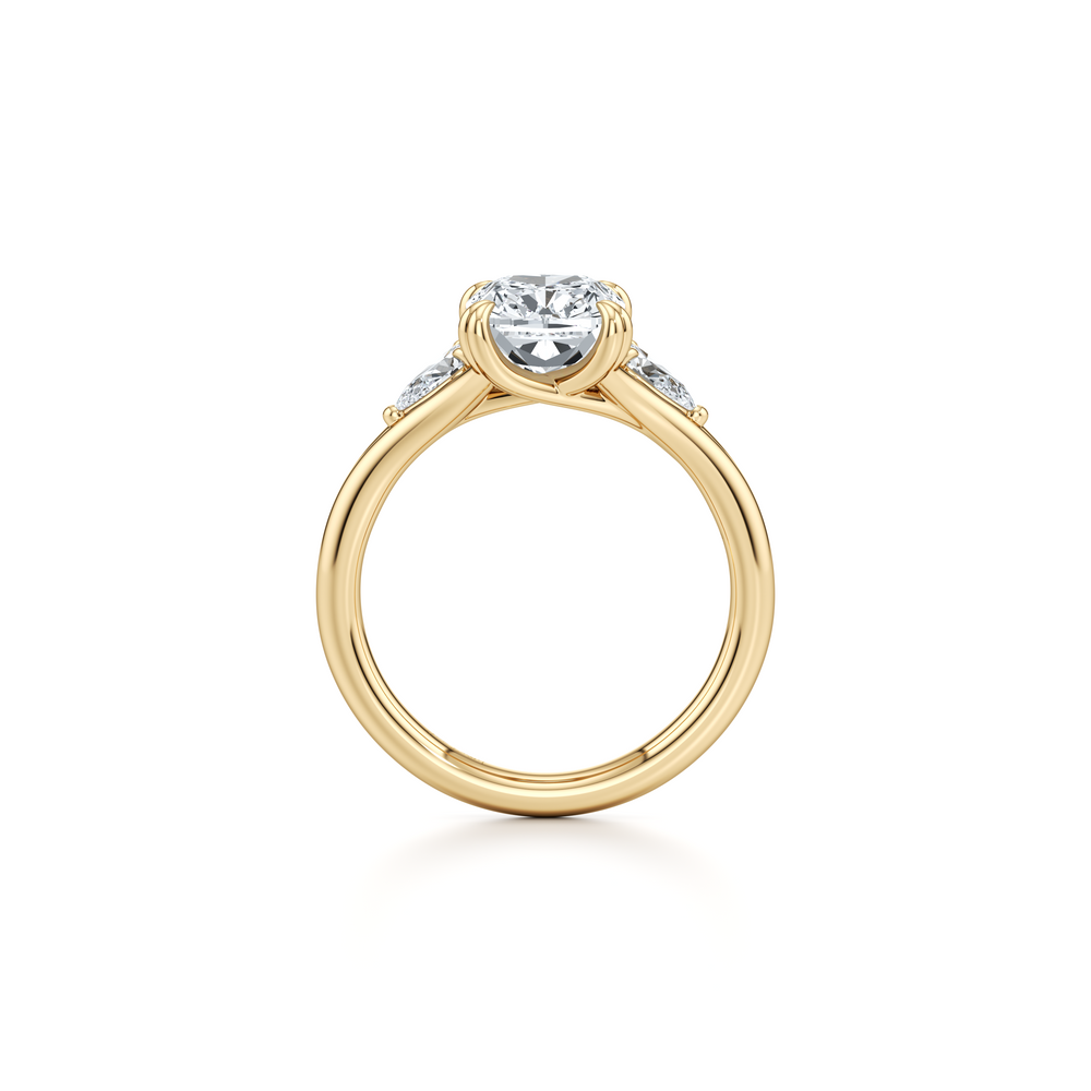 Jane Cushion Cut Three Stone Lab Diamond Engagement Ring image 4