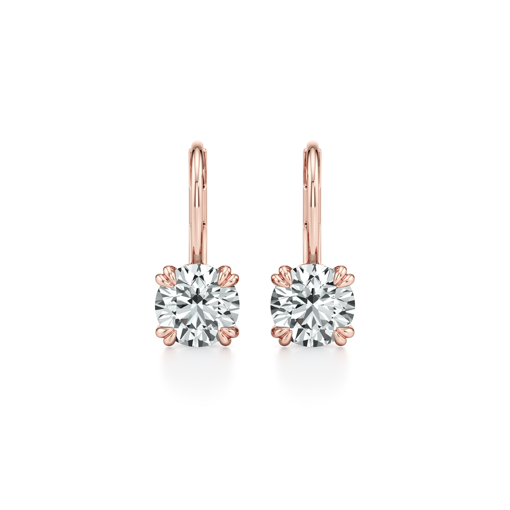 Elle Round Brilliant Leverback Earrings image 7