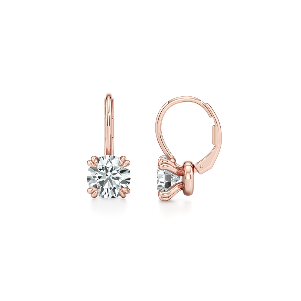 Elle Round Brilliant Leverback Earrings image 8