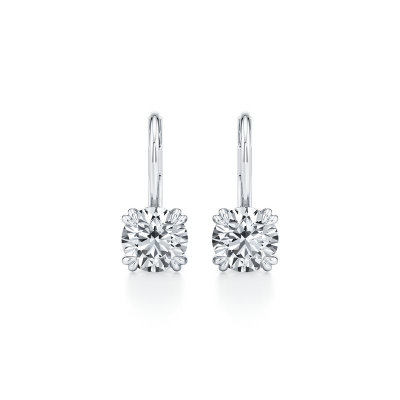 Elle Round Brilliant Leverback Earrings image 1