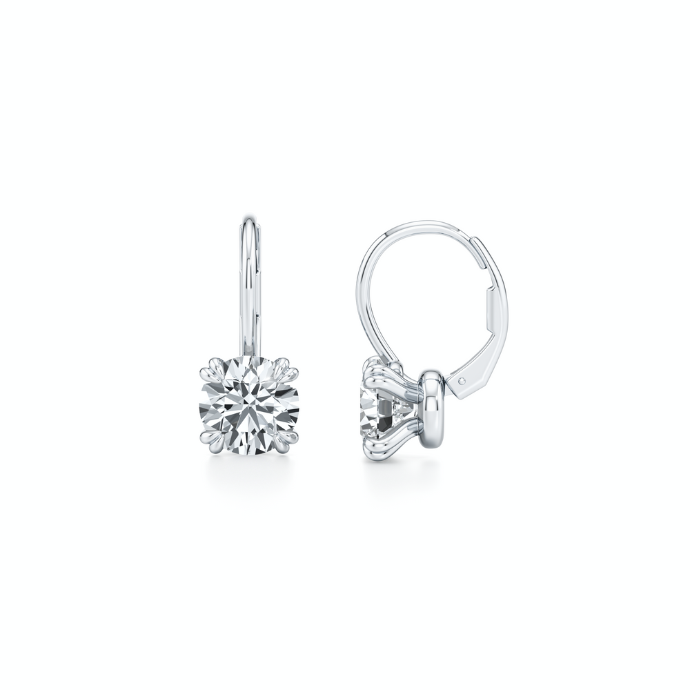 Elle Round Brilliant Leverback Earrings image 2
