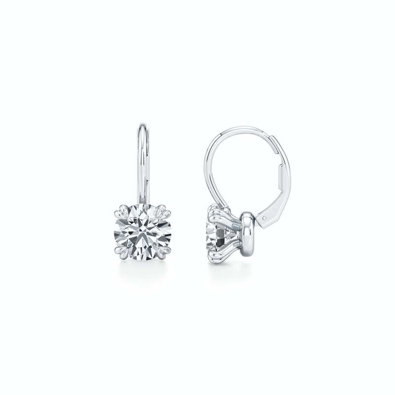 Elle Round Brilliant Leverback Earrings image 2