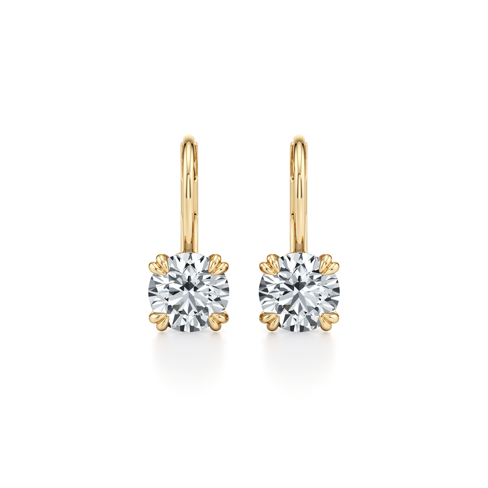Elle Round Brilliant Leverback Earrings image 4