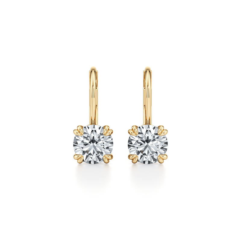 Elle Round Brilliant Leverback Earrings image 4