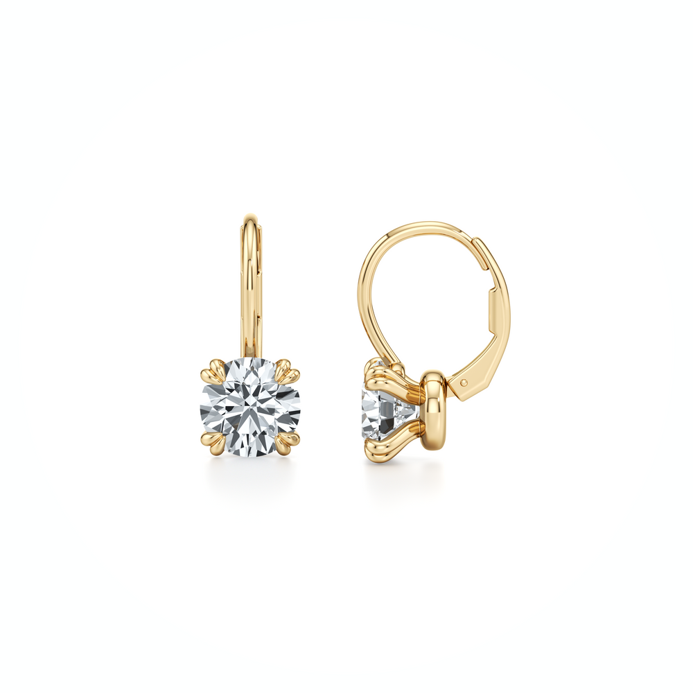 Elle Round Brilliant Leverback Earrings image 5