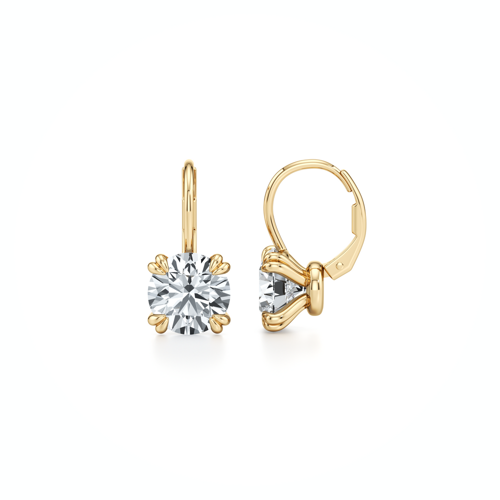 Elle Round Brilliant Leverback Earrings image 29