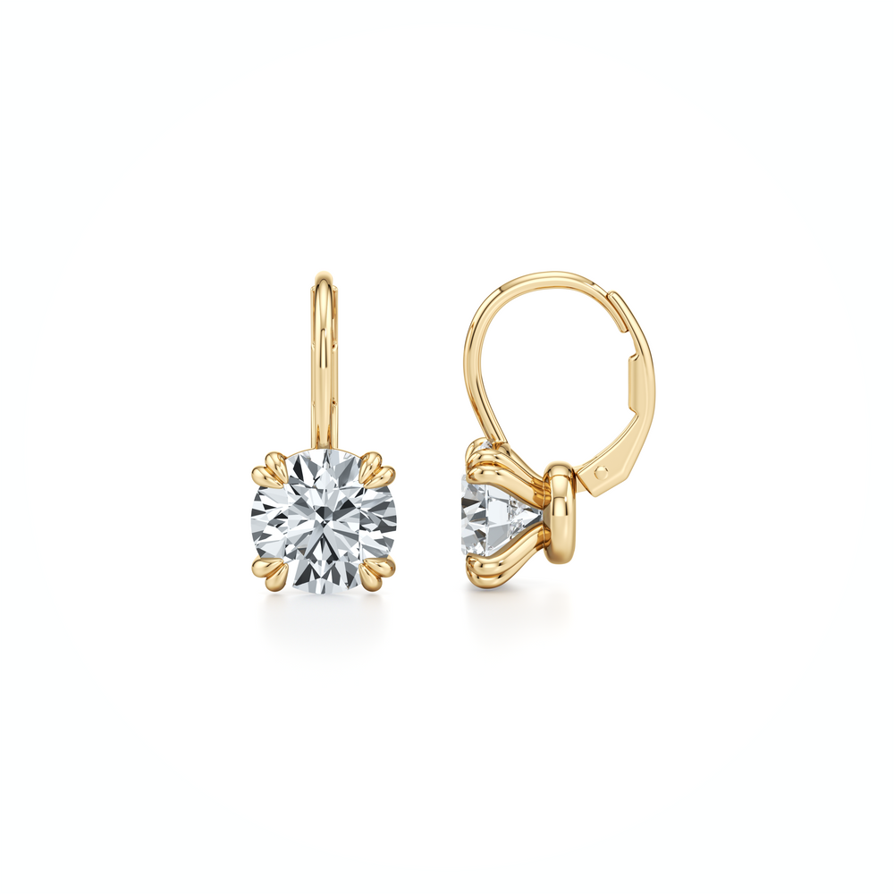 Elle Round Brilliant Leverback Earrings image 17