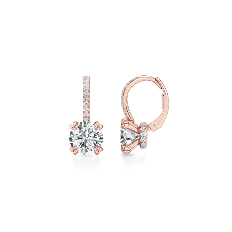 Elle Round Brilliant Leverback Earrings image 8