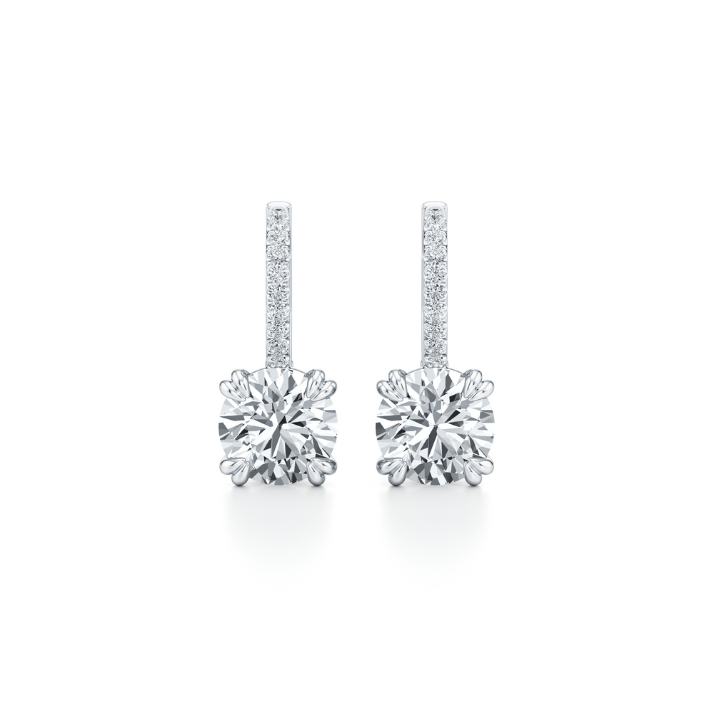 Elle Round Brilliant Leverback Earrings image 1