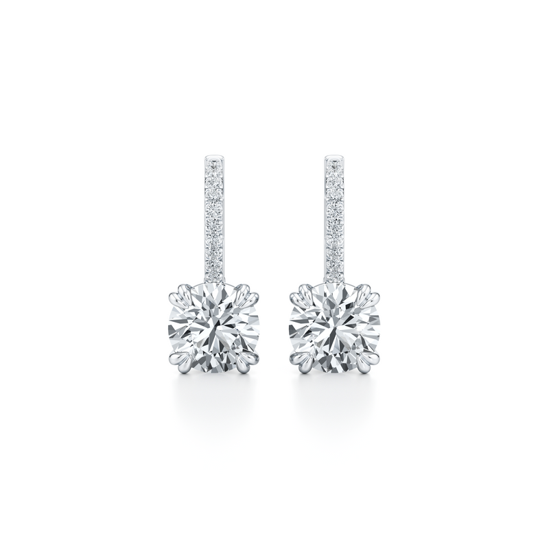 Elle Round Brilliant Leverback Earrings image 1