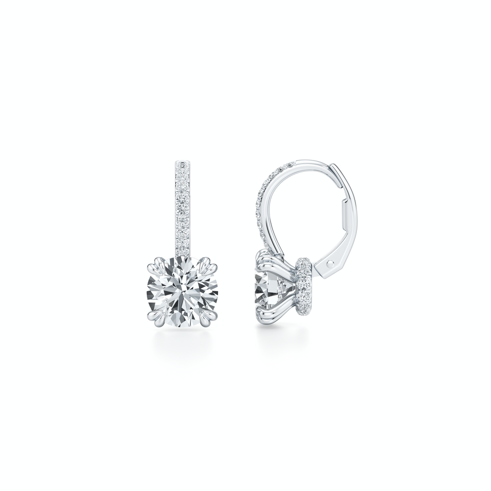 Elle Round Brilliant Leverback Earrings image 11