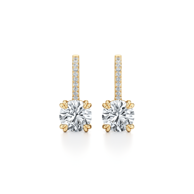 Elle Round Brilliant Leverback Earrings image 4