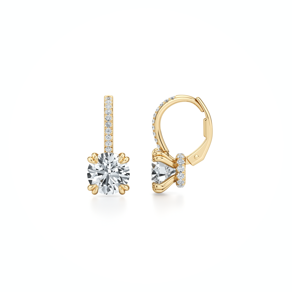 Elle Round Brilliant Leverback Earrings image 5