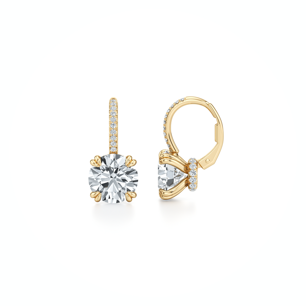 Elle Round Brilliant Leverback Earrings image 29