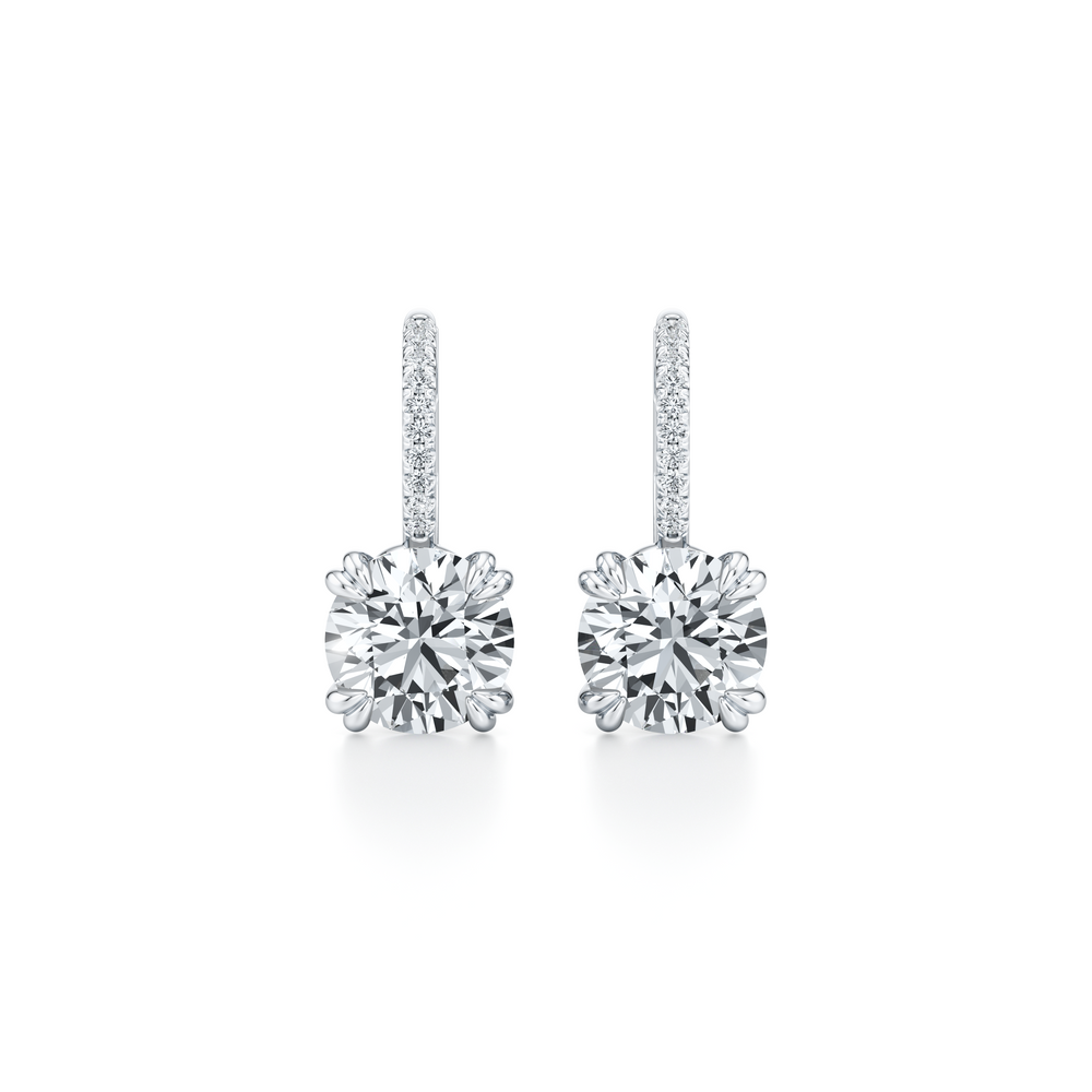 Elle Round Brilliant Leverback Earrings image 13