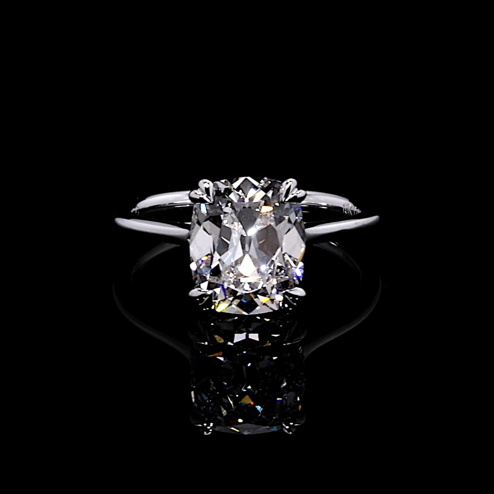 Elle Antique Cushion Solitaire Lab Diamond Engagement Ring image 1