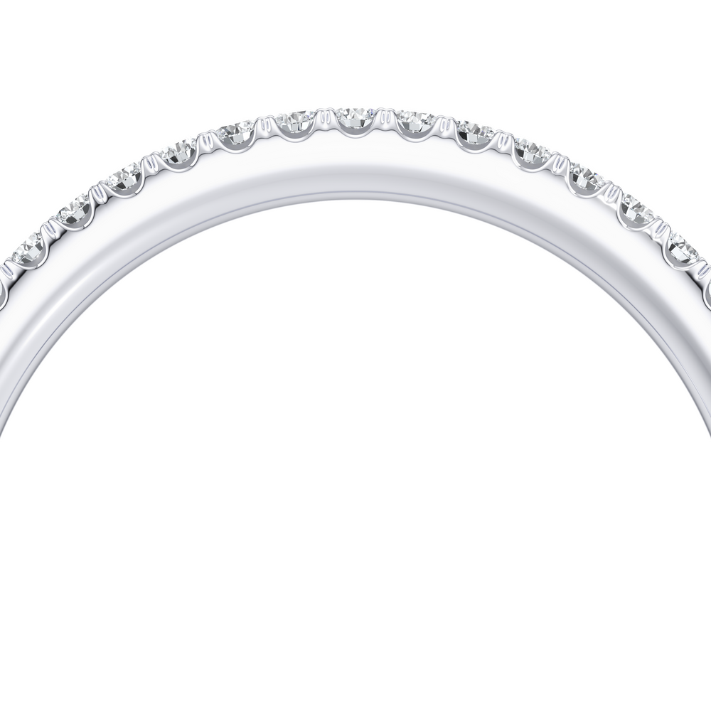 Kate Lab Diamond Wedding Band Platinum One Row Eternity 3/4 View